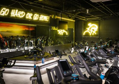 Indoor Cycling studio at Level Fitness Club premier full-service gym in Yorktown