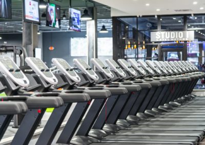 Plenty of Treadmills at Level Fitness Club premier full-service gym in Yorktown