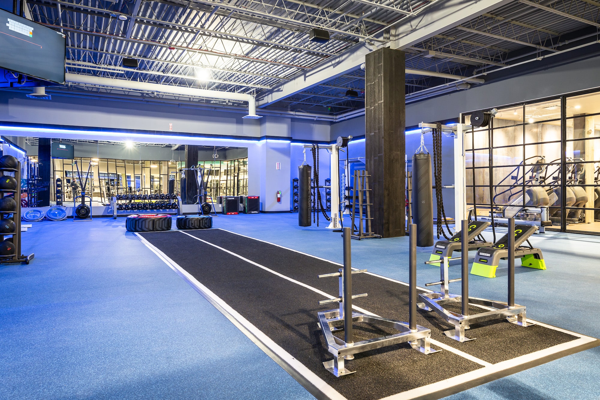 Plenty of workout floor space at Level Fitness Club premier full-service gym in Yorktown